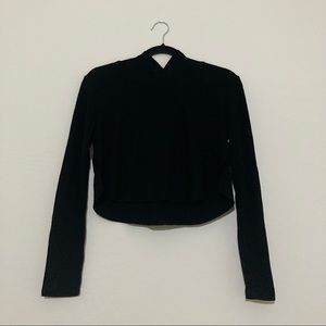 Forever 21 Black Hooded Cropped Sweater